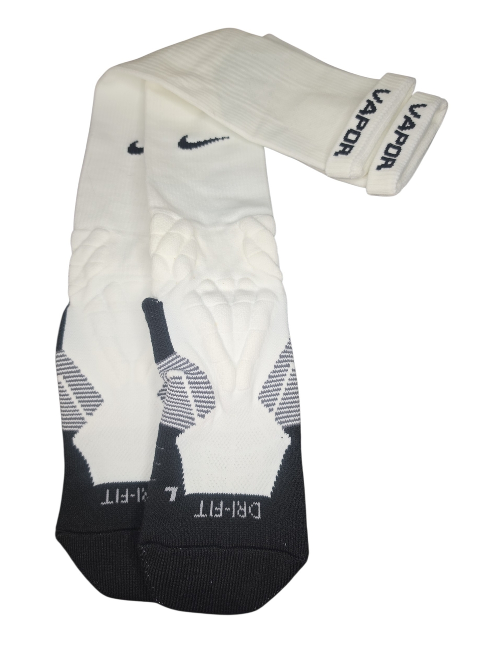 Unisex Nike Vapor Over The Calf Dri-Fit Socks. Brand New Size L White/Black